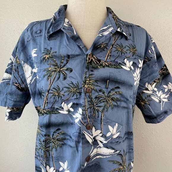 Palmwave Hawaiian Short Sleeve Button Down Shirt Size M - Picture 2 of 7